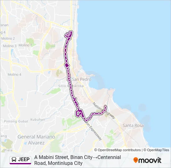 JEEP Bus Line Map