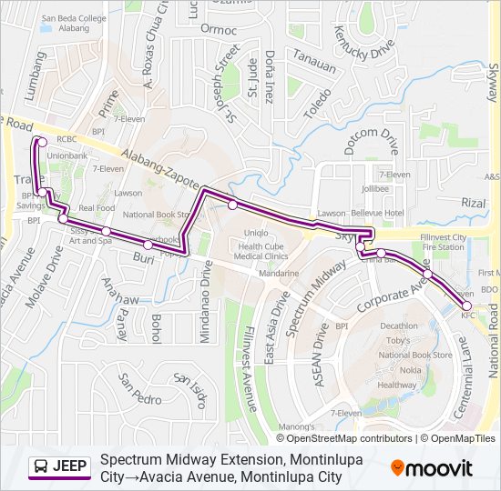 JEEP bus Line Map