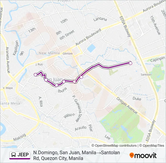 JEEP Bus Line Map