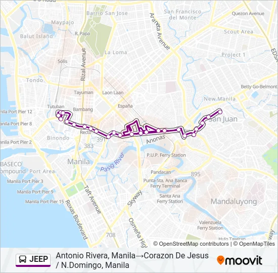 JEEP Bus Line Map