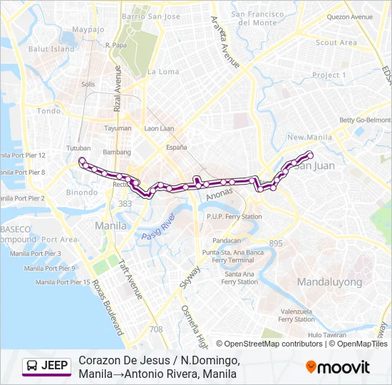 JEEP Bus Line Map