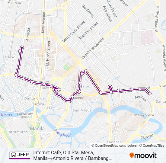 JEEP Bus Line Map