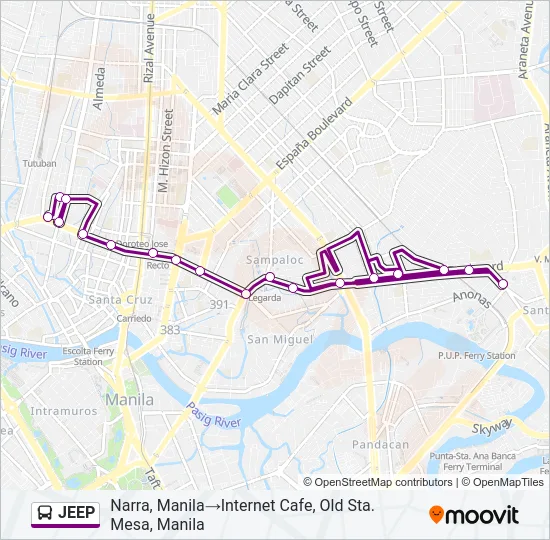 JEEP Bus Line Map