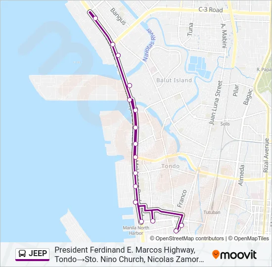 JEEP Bus Line Map