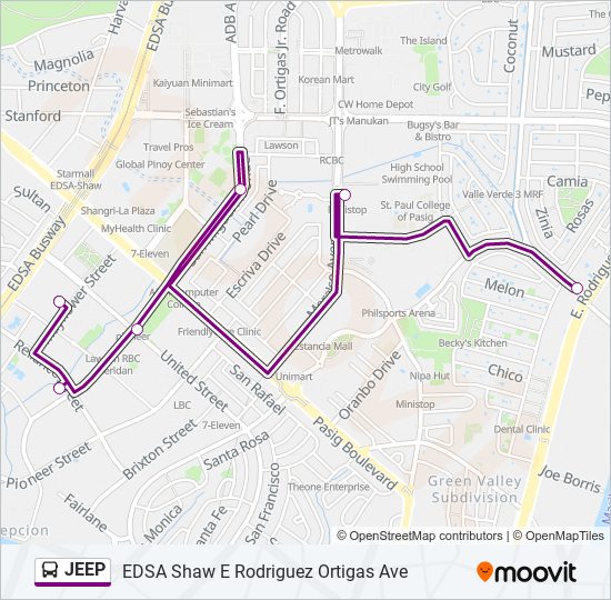 JEEP bus Line Map