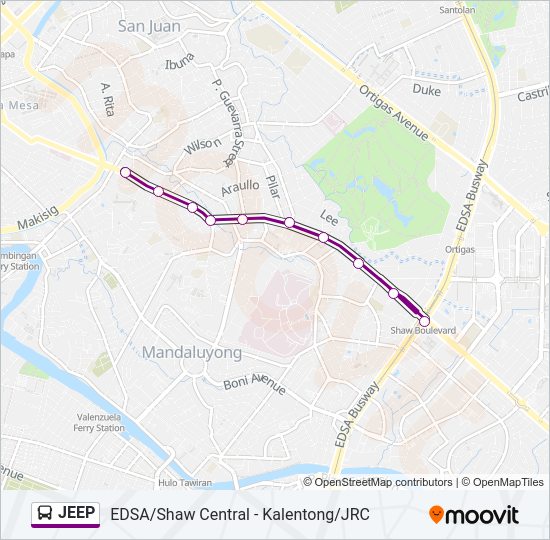 JEEP Bus Line Map