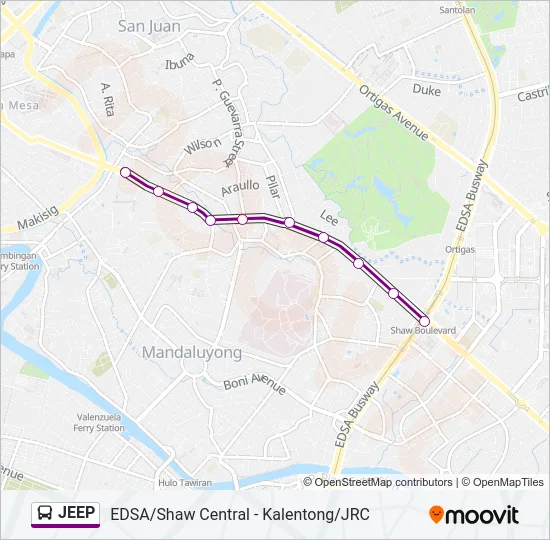 JEEP Bus Line Map