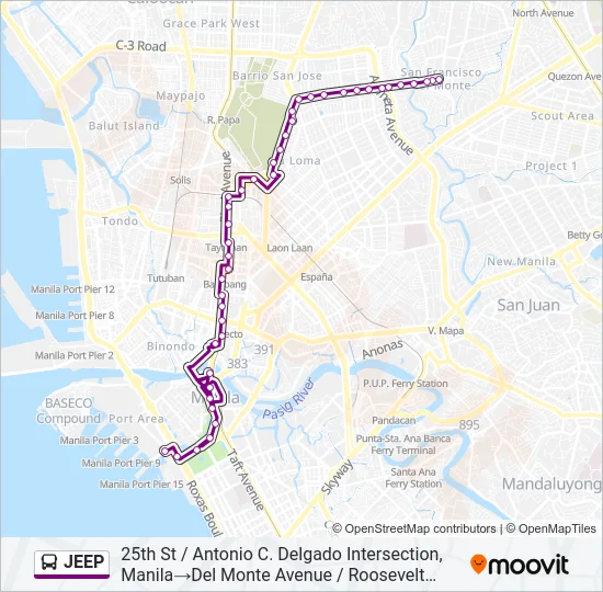 JEEP Bus Line Map