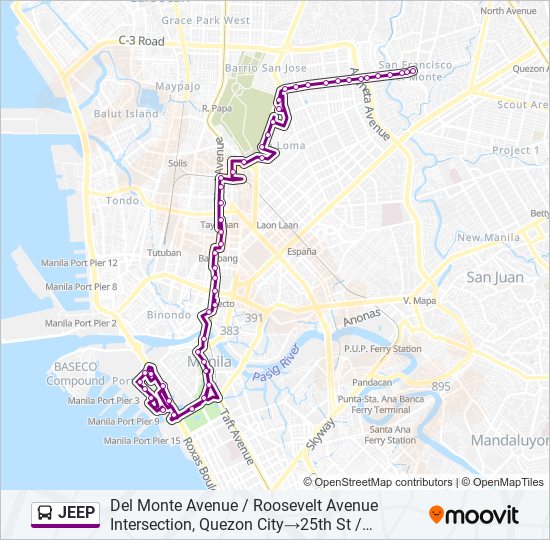 JEEP Bus Line Map