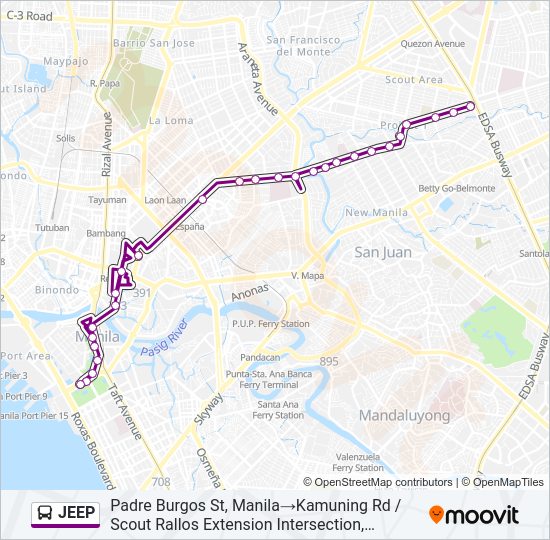 JEEP Bus Line Map
