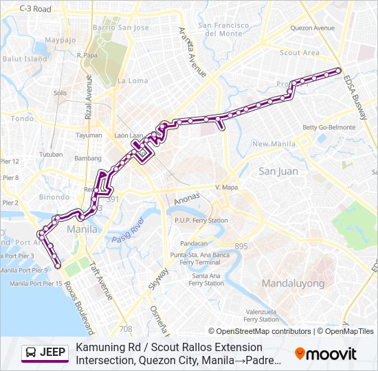 JEEP Bus Line Map