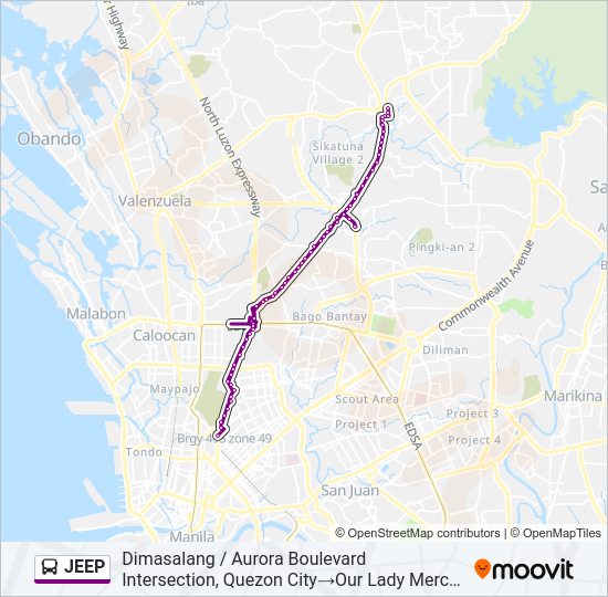 JEEP Bus Line Map