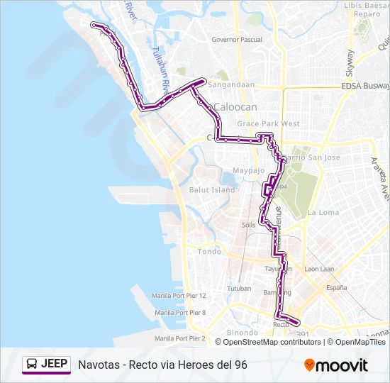 JEEP Bus Line Map