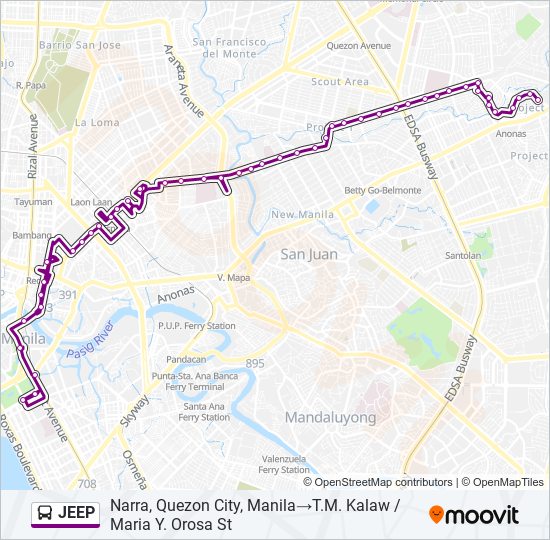 JEEP Bus Line Map