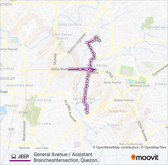 JEEP Bus Line Map