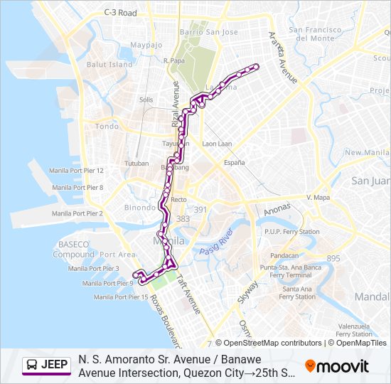 JEEP Bus Line Map