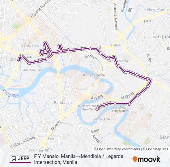 JEEP Bus Line Map