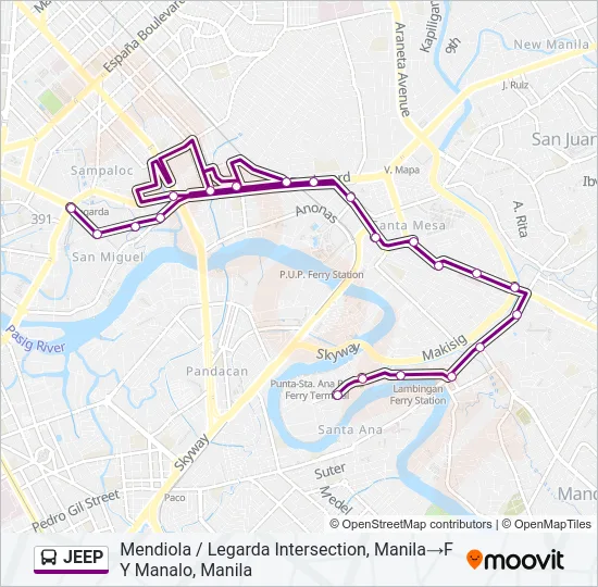 JEEP Bus Line Map