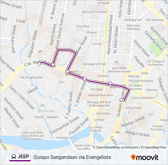 JEEP Bus Line Map