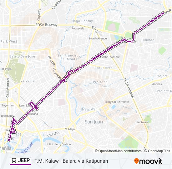 JEEP Bus Line Map