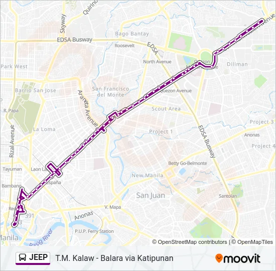 JEEP Bus Line Map
