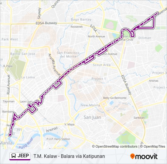 JEEP Bus Line Map