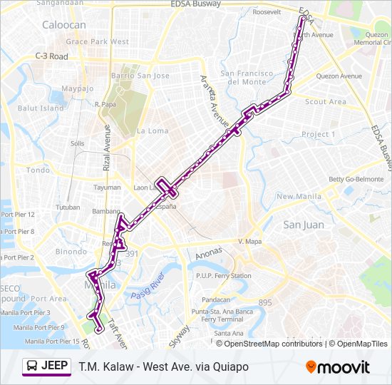 JEEP Bus Line Map