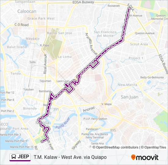 JEEP Bus Line Map