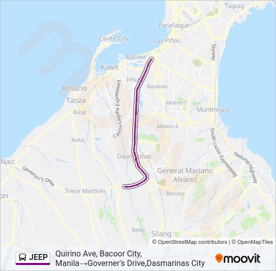 JEEP Bus Line Map