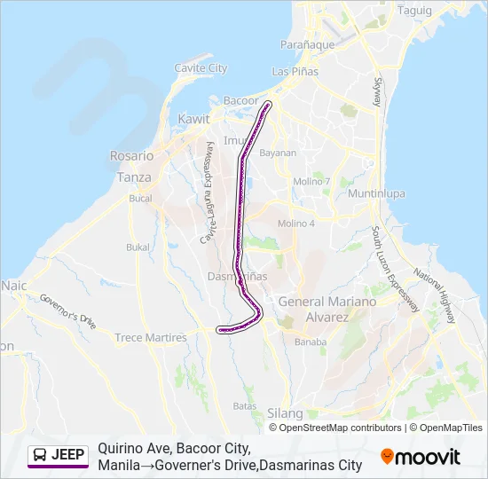 JEEP Bus Line Map