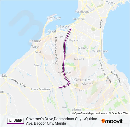 JEEP Bus Line Map