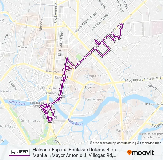 JEEP Bus Line Map