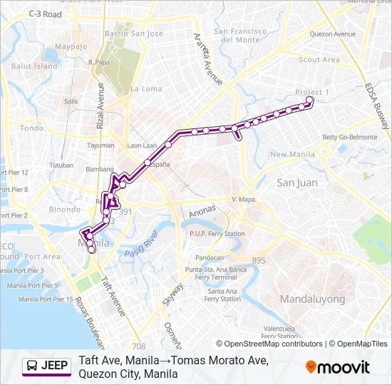 JEEP Bus Line Map