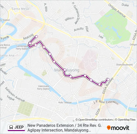 JEEP Bus Line Map