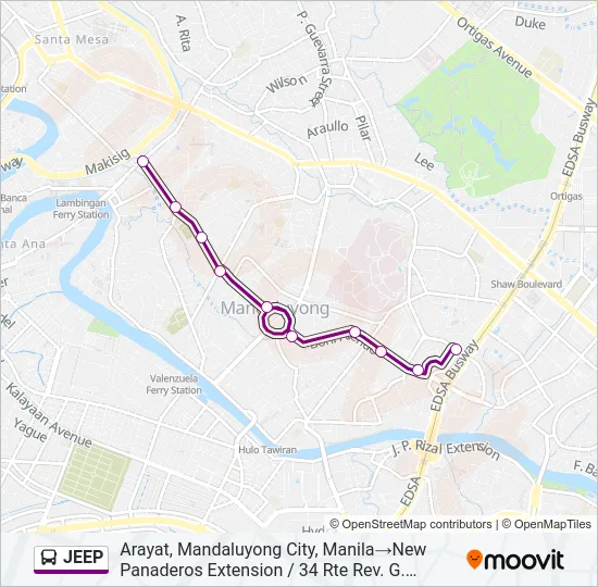 JEEP Bus Line Map