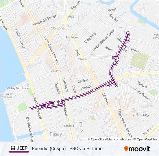 JEEP Bus Line Map