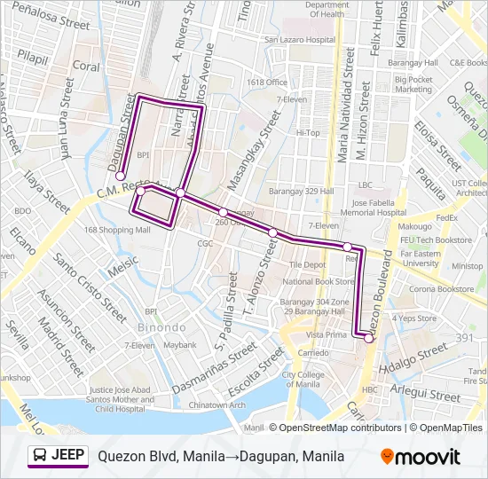 JEEP Bus Line Map