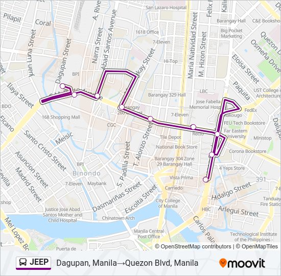 JEEP Bus Line Map