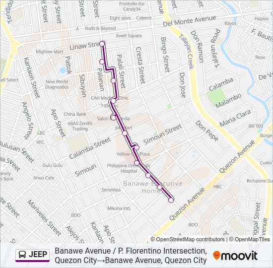 JEEP Bus Line Map