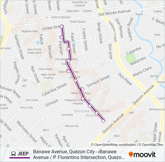 JEEP Bus Line Map