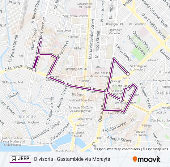 JEEP Bus Line Map