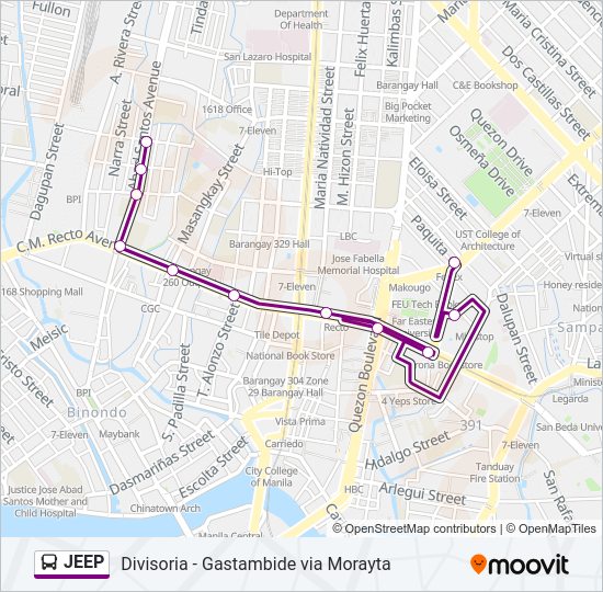 JEEP Bus Line Map