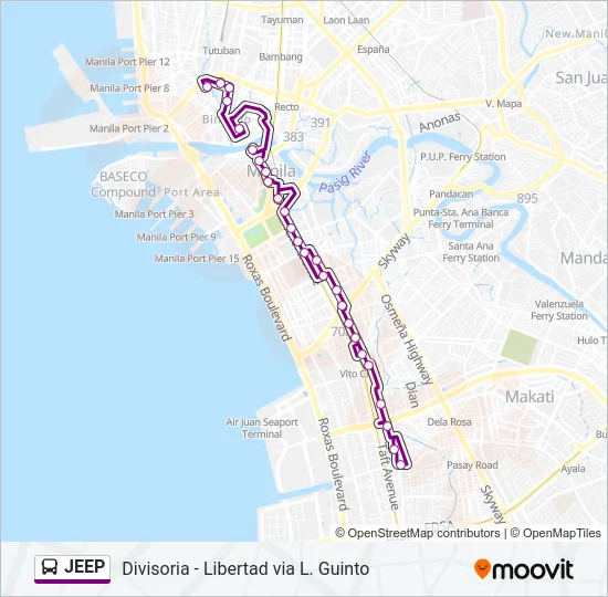 JEEP Bus Line Map