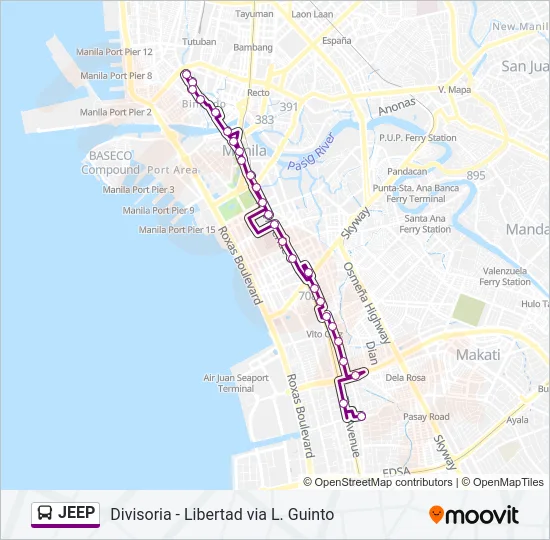 JEEP Bus Line Map