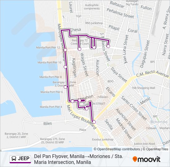 JEEP Bus Line Map