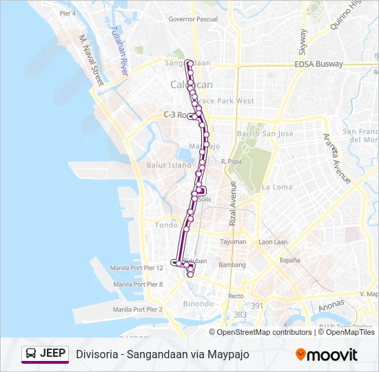 JEEP Bus Line Map