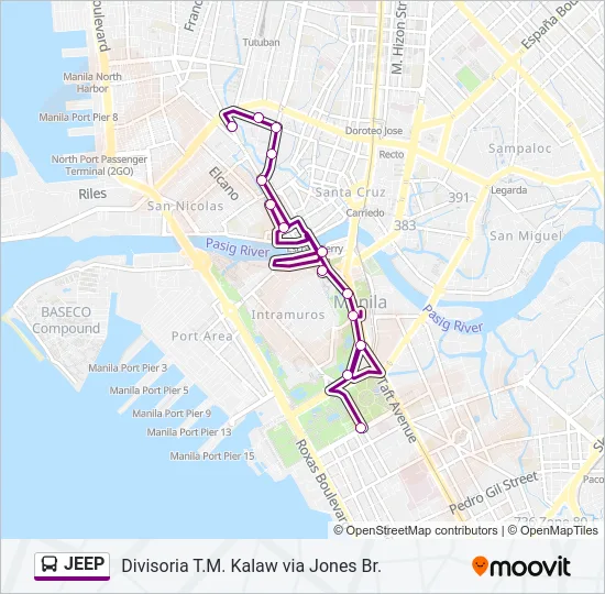 JEEP Bus Line Map