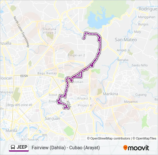 JEEP Bus Line Map