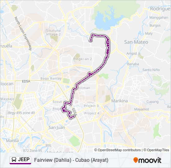 JEEP Bus Line Map