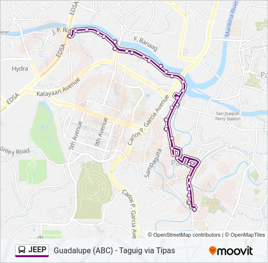 JEEP Bus Line Map